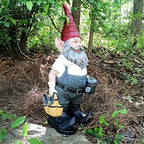 Gardener Gnome Holding a Watering Can and Garden Tool Bag Home & Garden Gnome Statue 21" H - Image 7