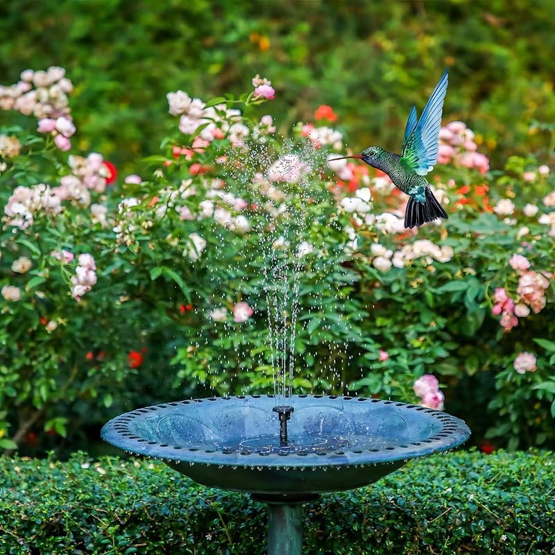Drumstone    Solar Bird Bath Fountain, Fountain Free Standing Floating Solar Powered Water Fountain Pump for Bird Bath, Garden, Pond, Pool, Outdoor - Image 3