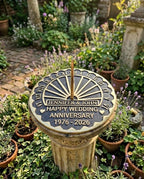 Brass Sundial Garden Clock Wedding for Couples Engraved Roman Numeral Sundial –50th Anniversary (Black Brass, 10 Inch) - Image 4