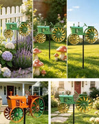 3D Tractor Wind Spinner – Kinetic Garden Stake with Rotating Wheels, Heavy-Duty Metal Sculpture for Outdoor Yard Patio Lawn Farmhouse Decor (Dark Red) - Image 3