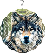 Traci's Fun Creations Wolf Wind Spinner, 10", Aluminum, Double-Sided, Outdoor Yard and Garden Décor (Wolf 2) by Unknown