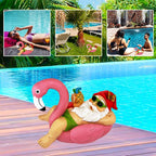 Mood Lab Garden Gnome on Flamingo - Funny Gnome Figurine - 8 Inch Depth Lawn Statue - for Outdoor or House Decor - Image 4