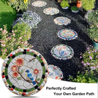 Round Garden Stepping Stones Resin Decorative Stepping Stone for Garden, 13 Inch Thicker Pavers for Garden Walkway Tread Stone Paving Stone for Yard Emulational Outdoor Lawn Decoration Stones(Style C) - Image 4