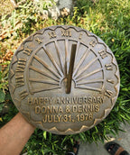 Personalized Bronze Sundial, Custom, Engraved Garden Decor, Wedding Keepsake, Outdoor Sundial (Antique Brown, 10 Inch) - Image 2