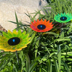 Garden Sunflower | 5" Flower Pot Size | Sunflower Garden Decor | Fluorescent Acrylic | UV Resistant Yard Decor | Decorative Garden Stakes | Beautiful Gift | Variety Color 3 Pack - Image 2